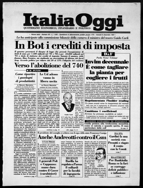 Italia oggi : quotidiano di economia finanza e politica